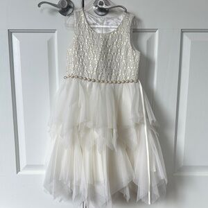 American Princess Ivory Sequin Layered Dress